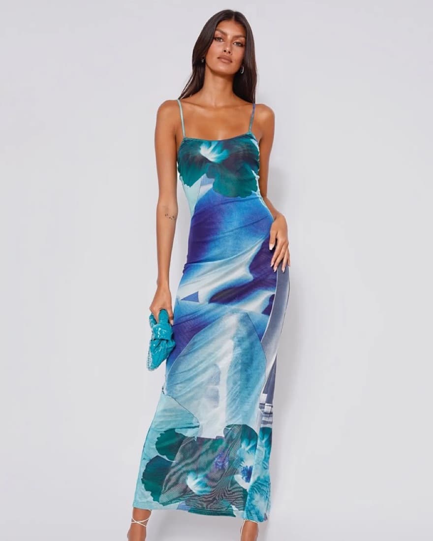 Tiger Mist Blue Ardon Maxi Dress - Image 1