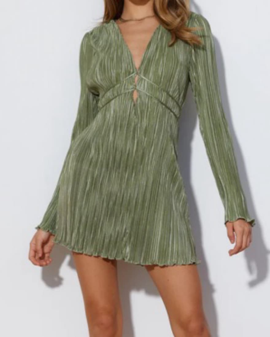 Sage Long Sleeve Dress - Image 1