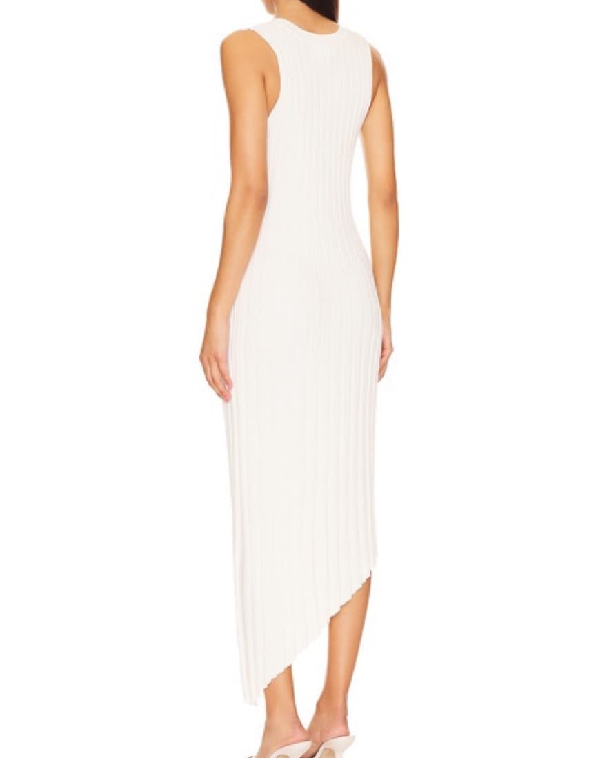 Revolve White Ribbed Dress  - Image 4