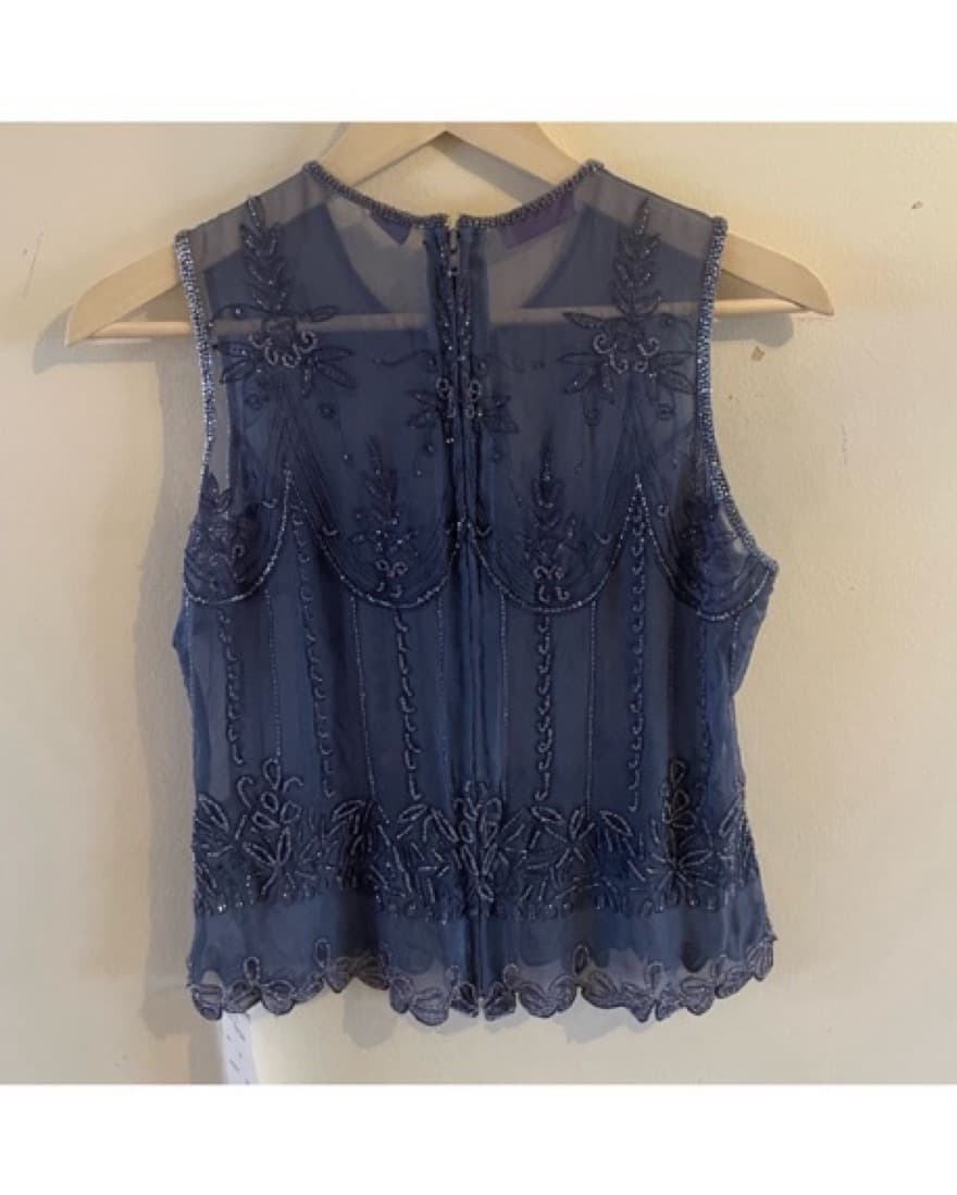 Beaded Sheer Silk Top - Image 4
