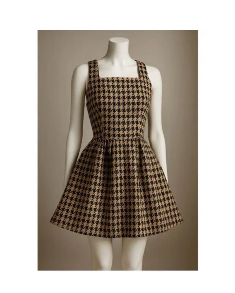 Dior Houndstooth Tweed Mini Dress - Image 6