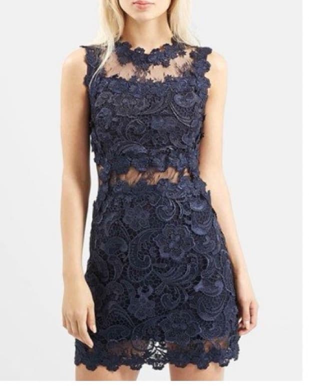 Topshop Emroidered Illusion Mini Dress - Image 1