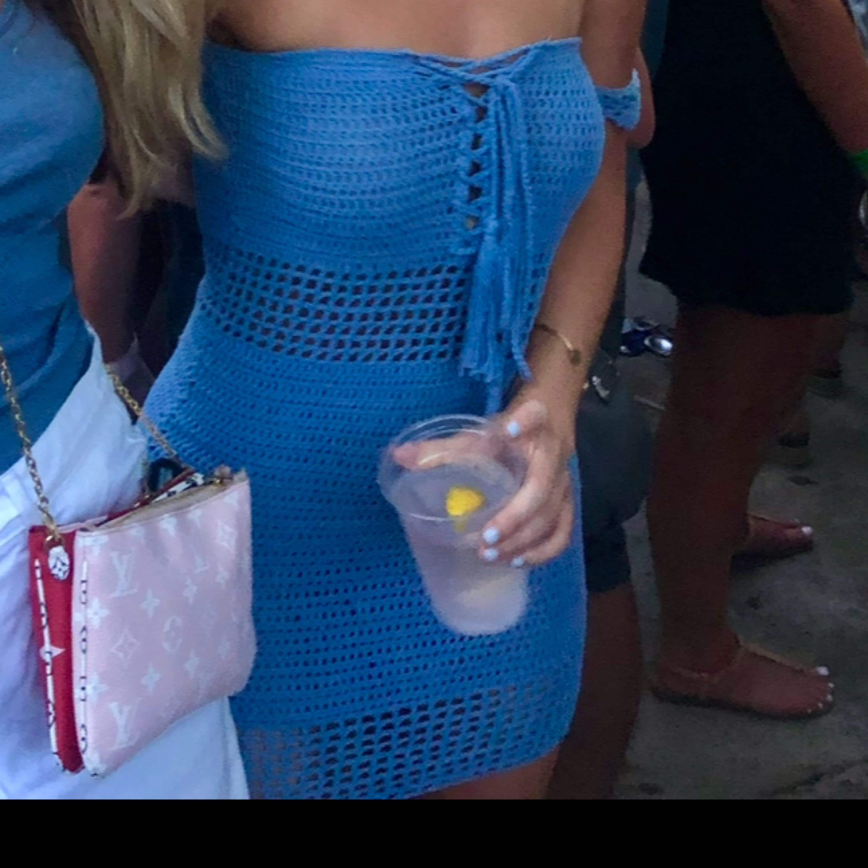 Majorelle Crochet Mini Dress - Image 3