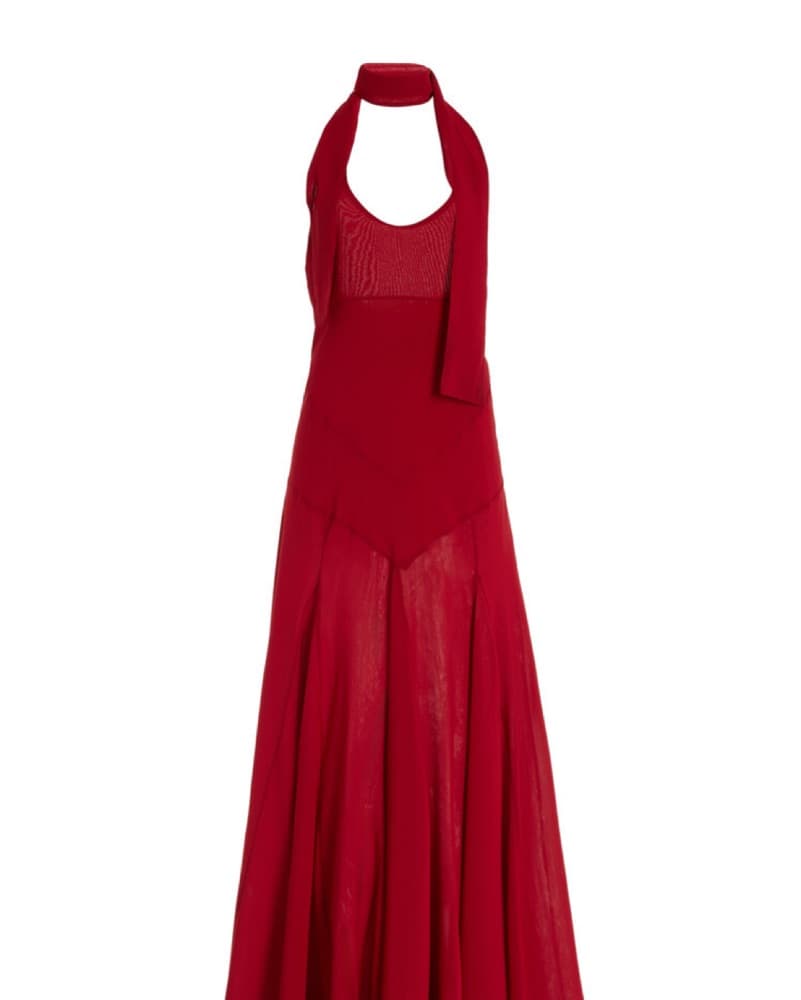Siedres Red Halter Maxi Dress - Image 3