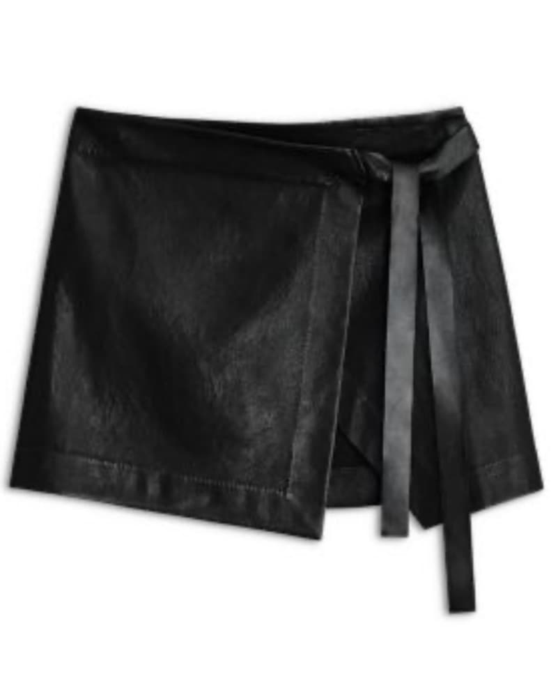Rag and Bone Leather Wrap Skirt  - Image 3