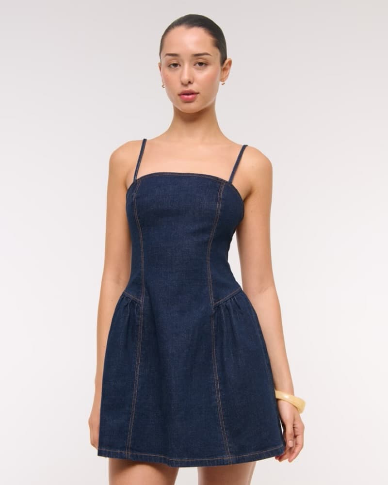 Sleek Denim Mini Dress - Image 1