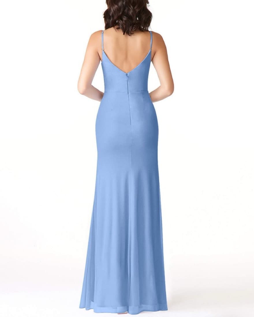 Azazie Blue Long Dress - Image 4