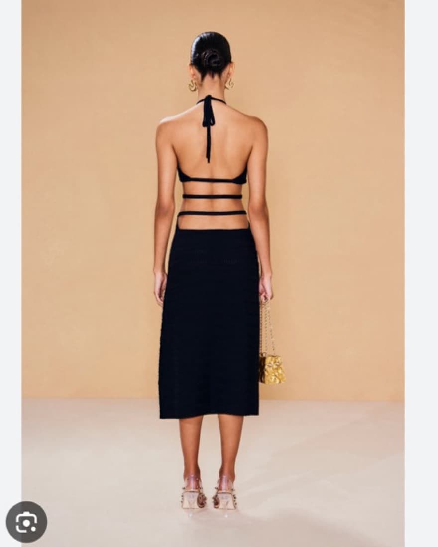Cult Gaia Evaleigh Knit Dress Black - Image 2