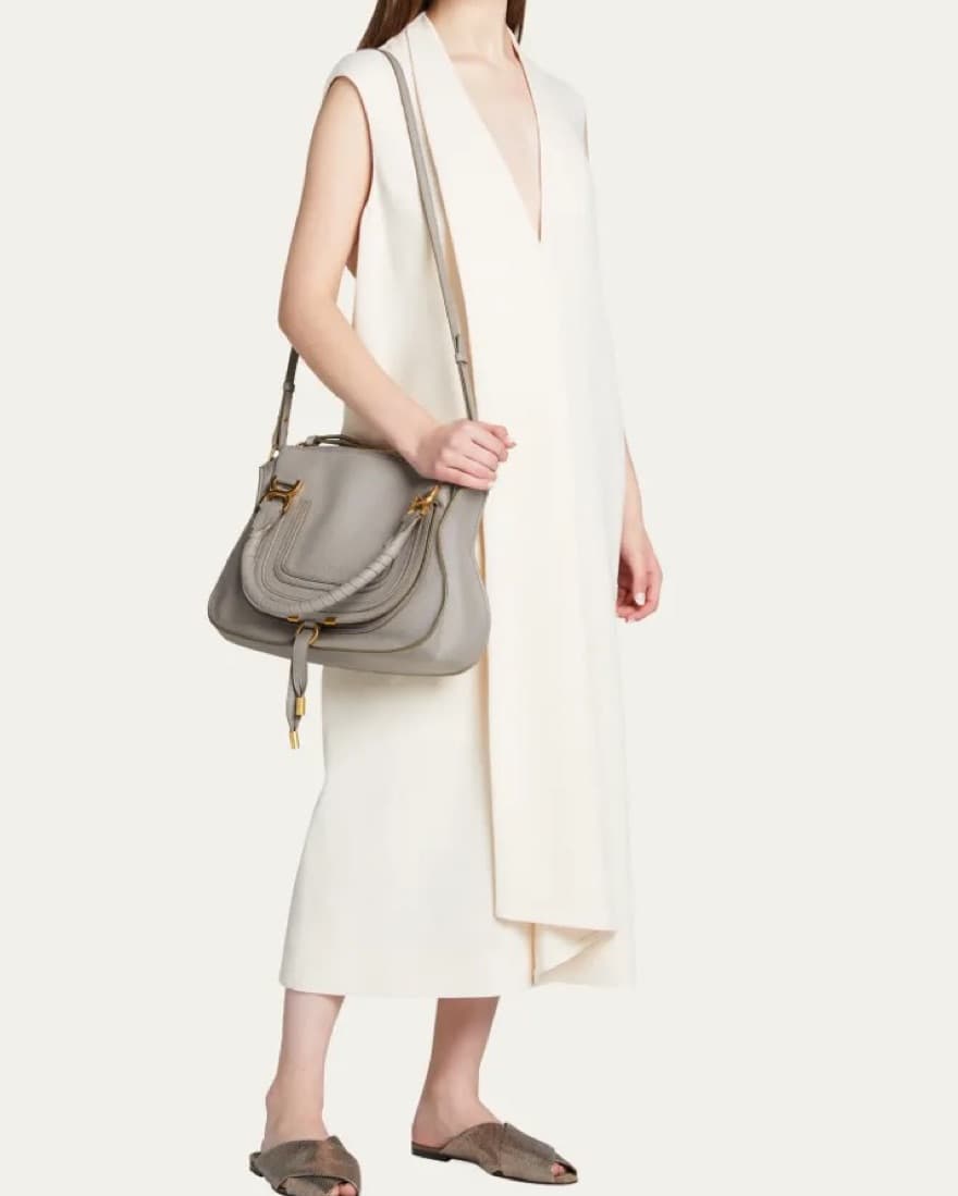Chloe Medium Mercie Leather Satchel Bag - Image 2