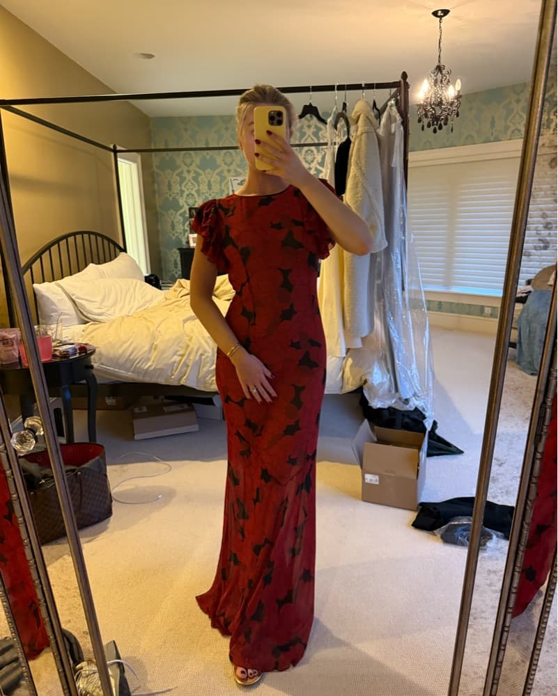 De La Vali Bougainvillea Chiffon Dress - Image 3