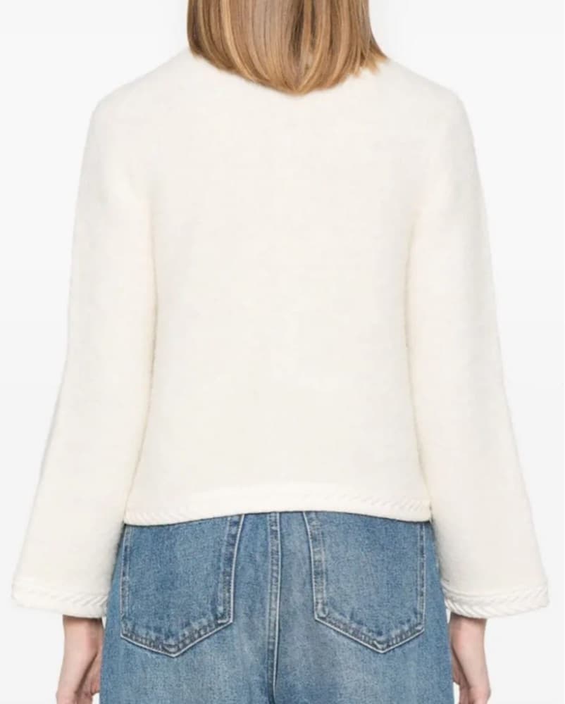 Maje Cream Alpaca Cardigan  - Image 3