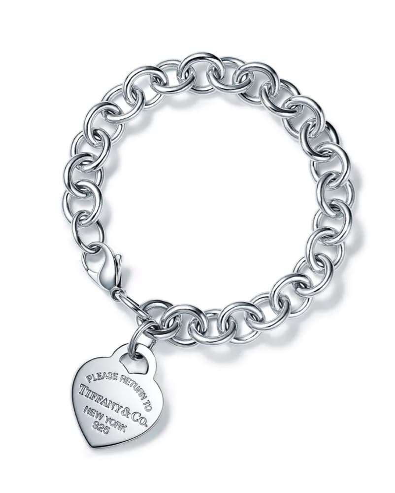 Tiffany Heart Tag Charm Bracelet Silver - Image 2
