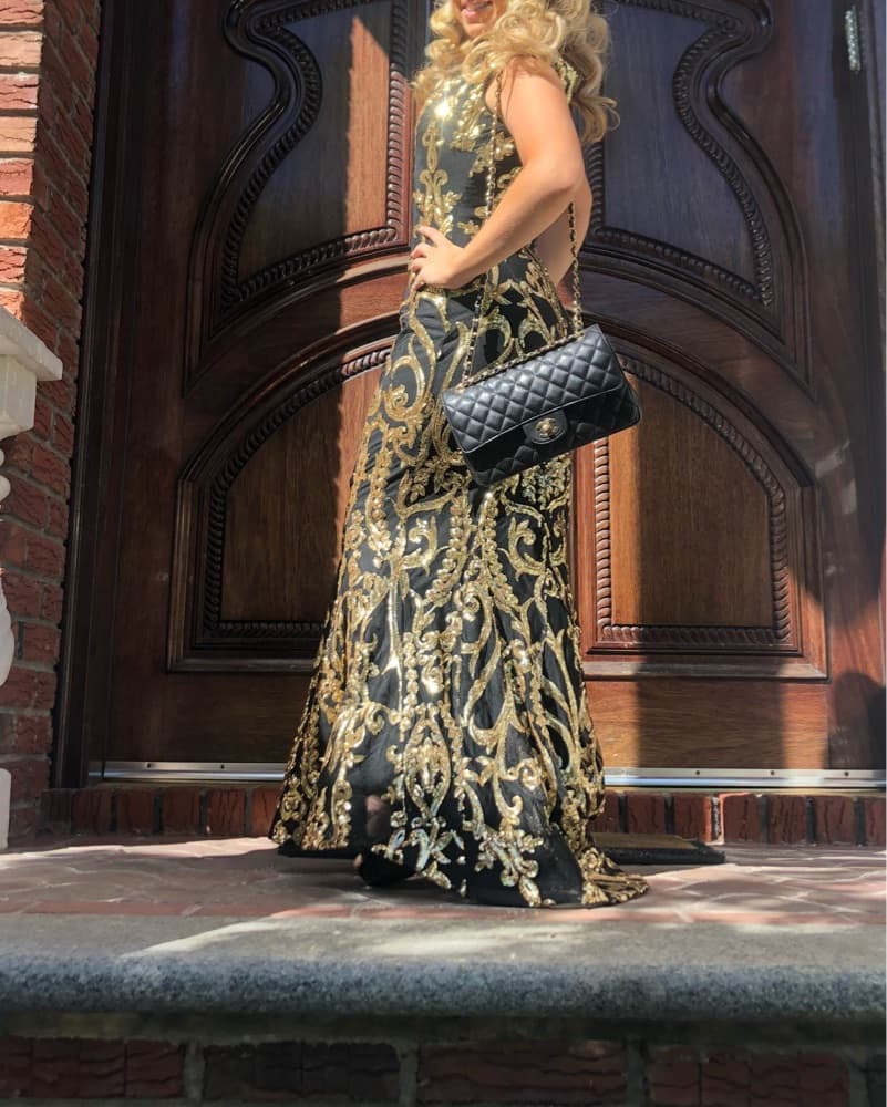 Jovani Gold And Black Dress  - Image 3