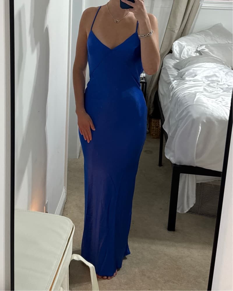 Sleek Cobalt Blue Formal Dress - Image 1
