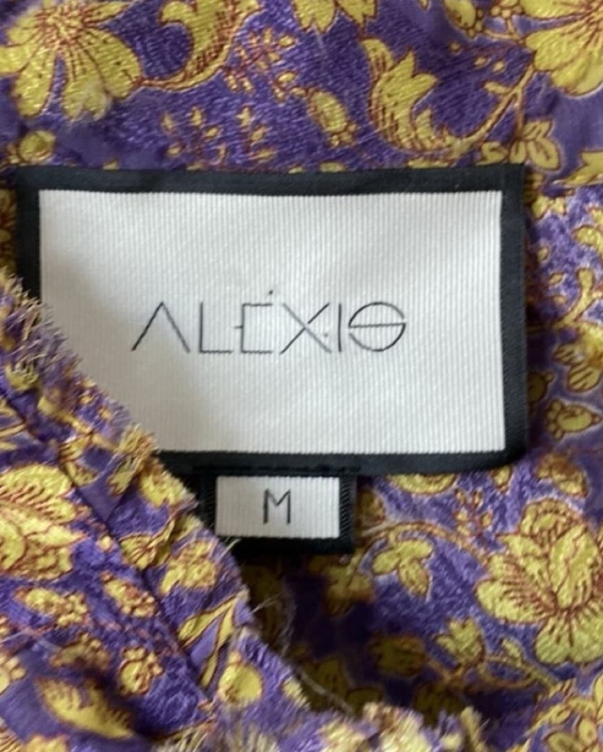 Alexis Monika Floral Dress in Purple/Gol - Image 4