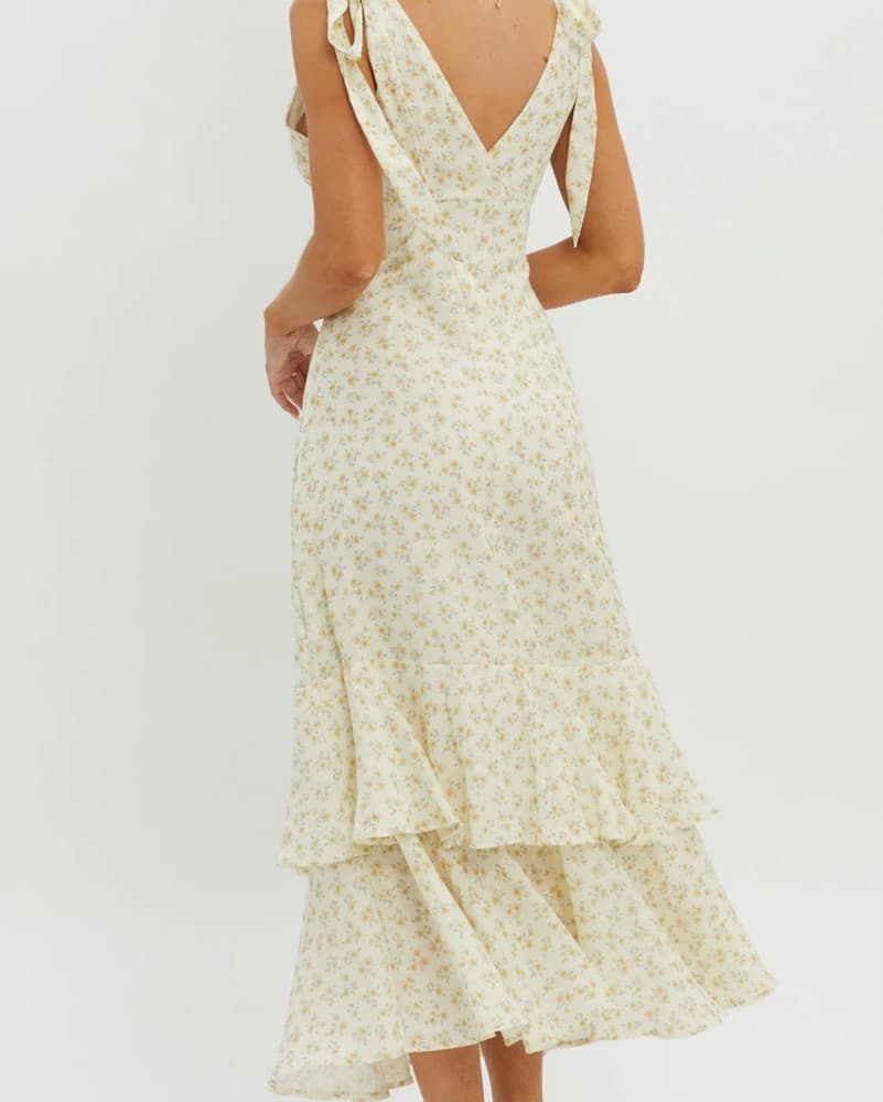 Floral Maxi Dress Yellow - Image 3