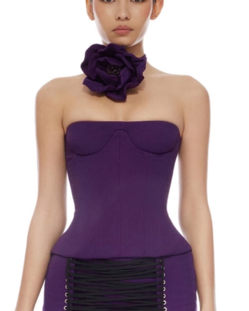 Fanci Club Paradise Cupped Corset Purple - Image 2
