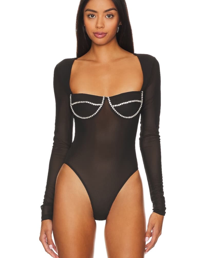 Bardot Rhinestone Bodysuit - Image 2