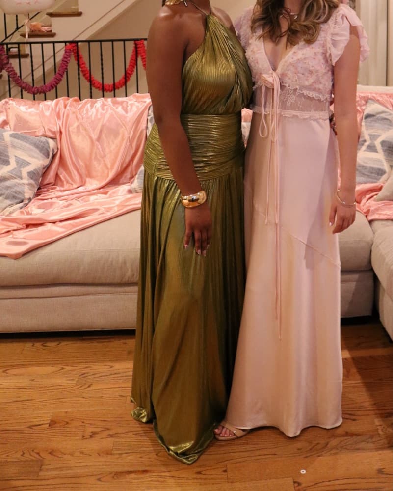 RETROFETE THALIA METALLIC GREEN DRESS - Image 5