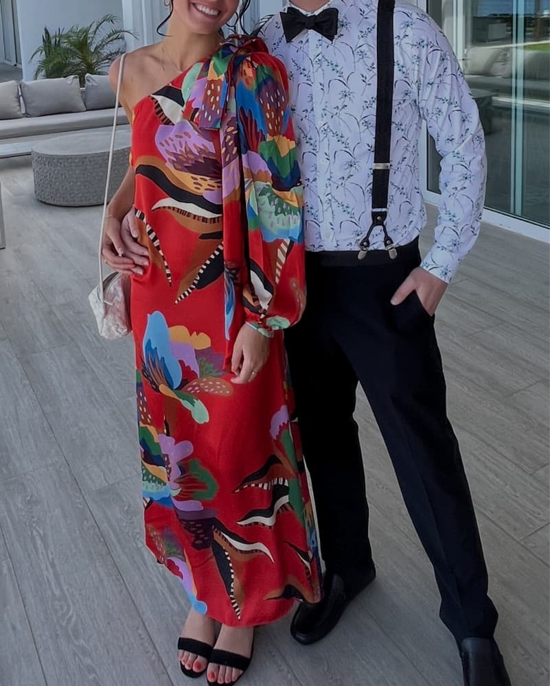 FARM RIO Tropical Print Formal Dress - Image 1