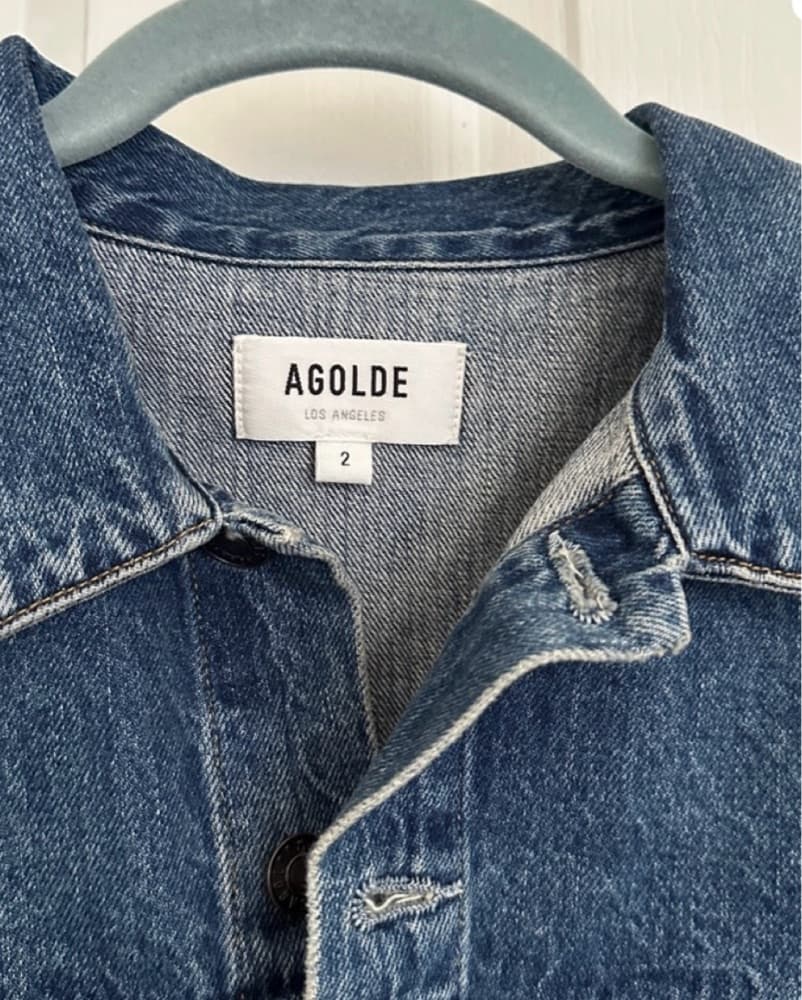 Agolde Balloon Sleeve Denim Mini Dress - Image 3