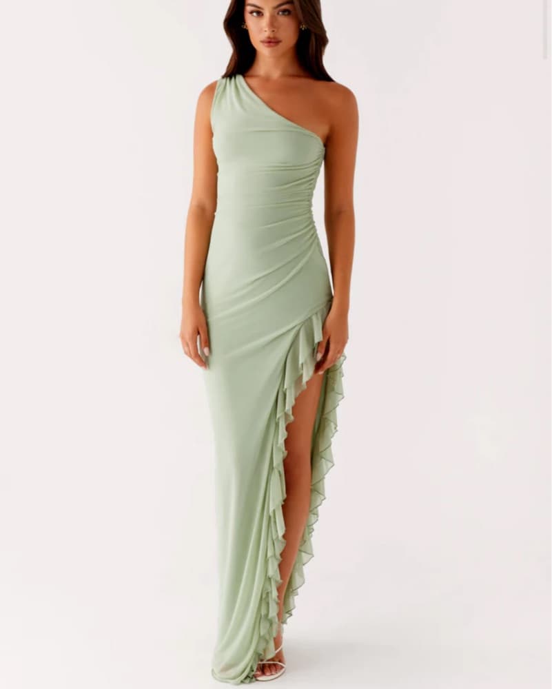 Green One Shoulder Dress - Image 2