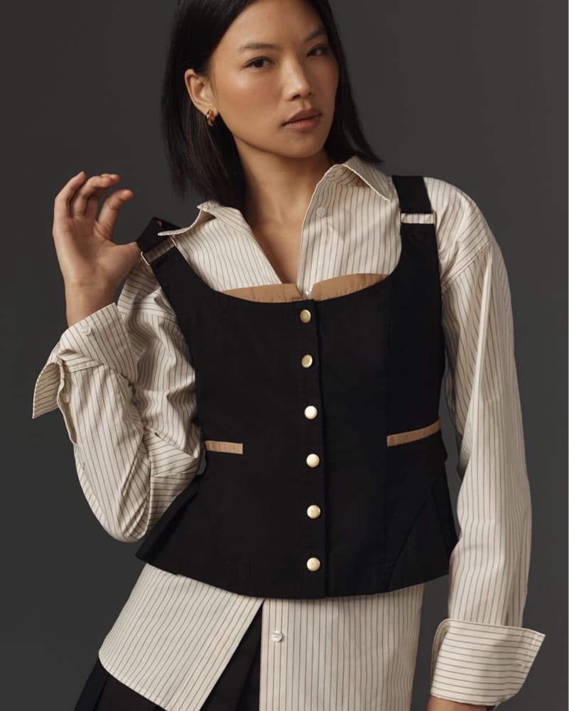 Black Maeve Peplum Vest - Image 1