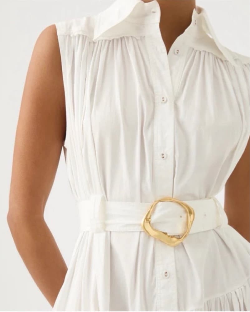 AJE Erika Asymmetrical Gold Buckle Dress - Image 2