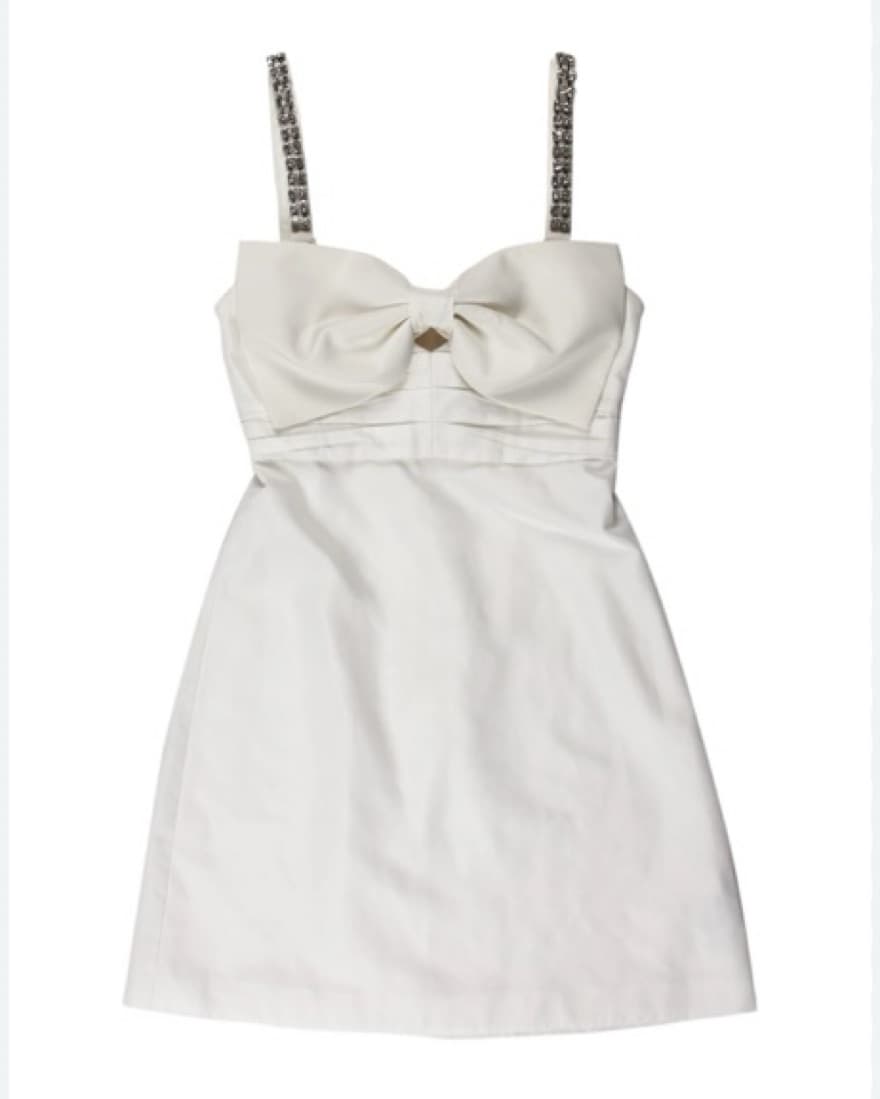 Self Portrait Tafetta Bow Mini Dress - Image 1