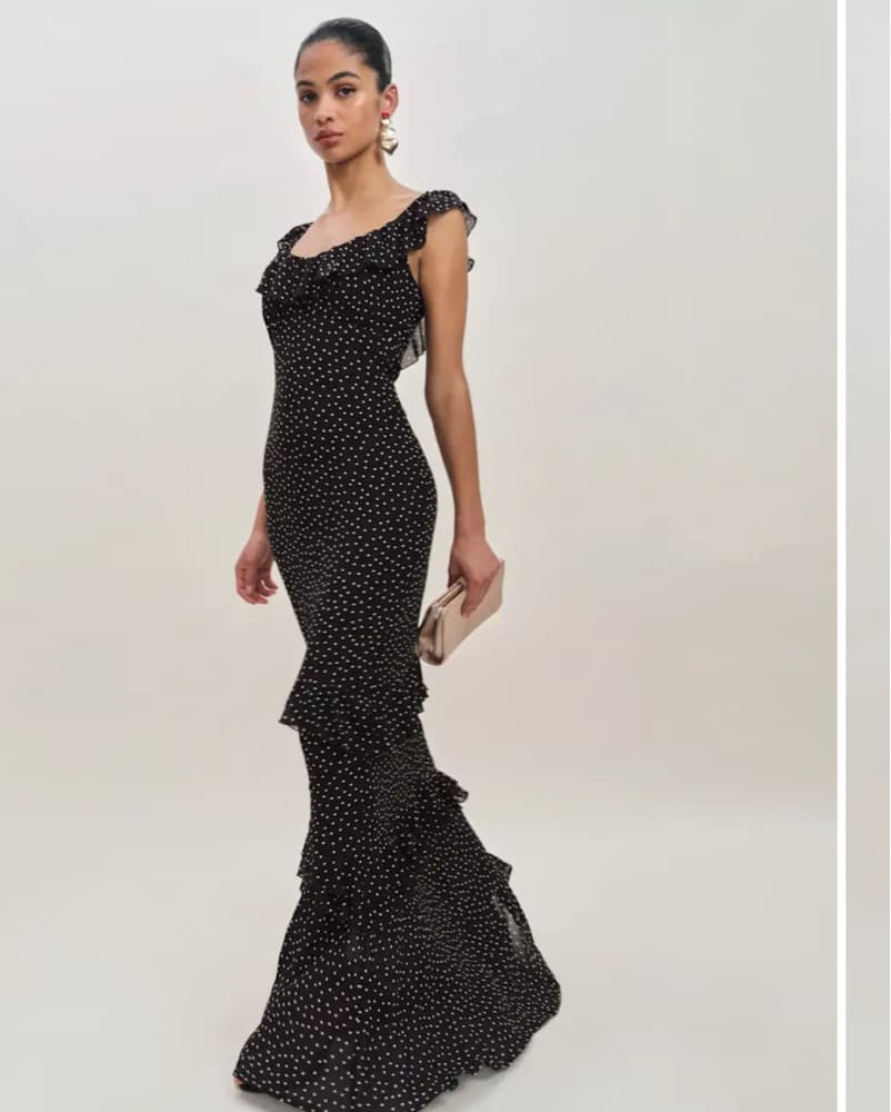 Elegant Polka Dot Mermaid Gown - Image 1