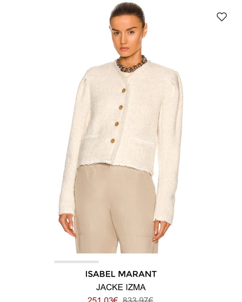 Isabel Marant Ivory Boucle Jacket - Image 3