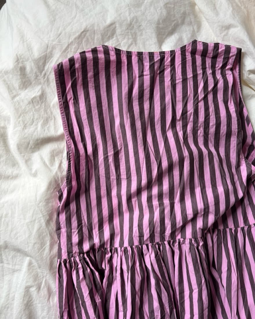 Ganni Striped Pink Midi Dress - Image 5