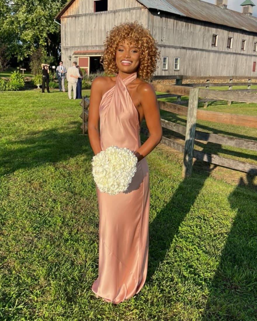 Show Me Your Mumu Pink Satin Dress - Image 4