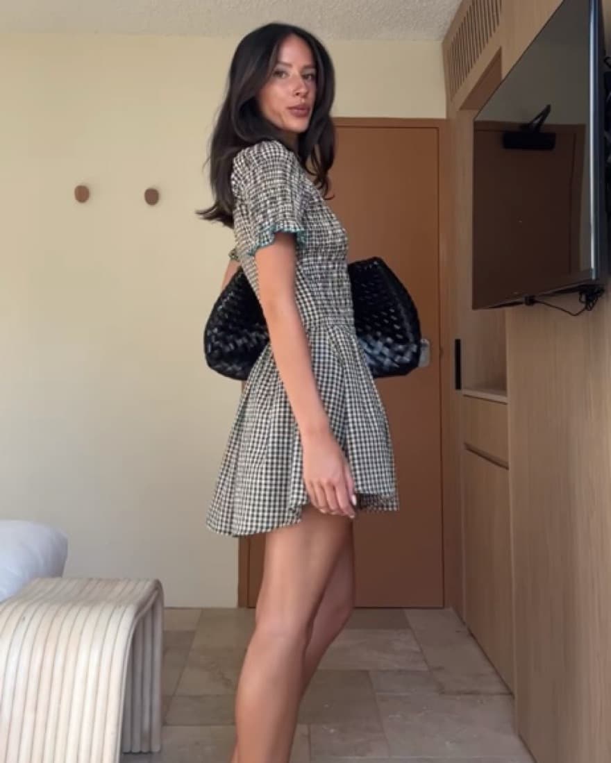 Apres Studio Biscuit Plaid Picnic Dress  - Image 4