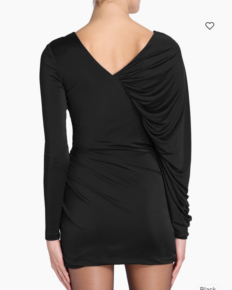 Saint Laurent Black Ruched Bodycon Dress - Image 5