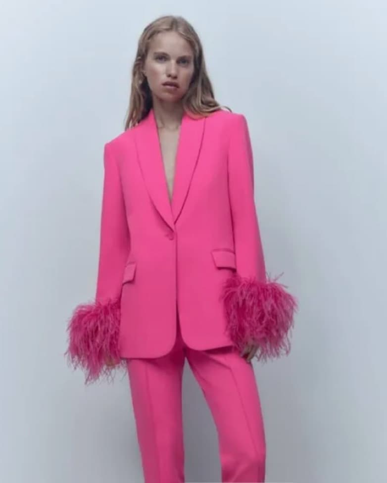 Zara Feather trimmed blazer  - Image 2