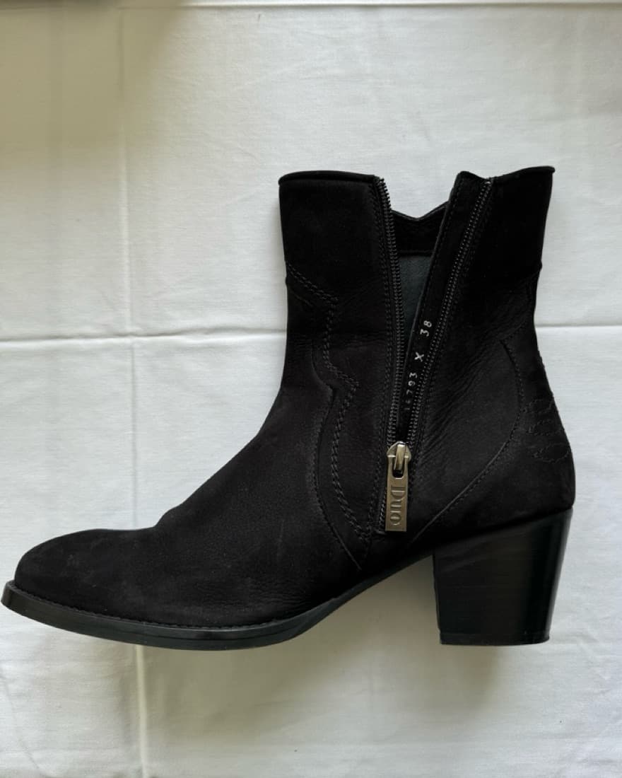 Western Black Suede Booties - Image 4