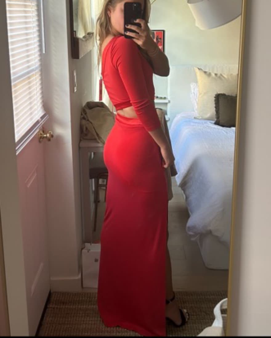 Alice & Olivia Red Slit Dress - Image 3