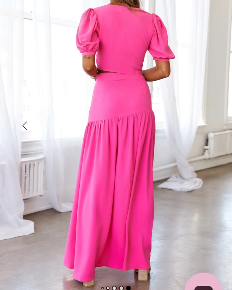Vibrant Pink Maxi Skirt Set - Image 3