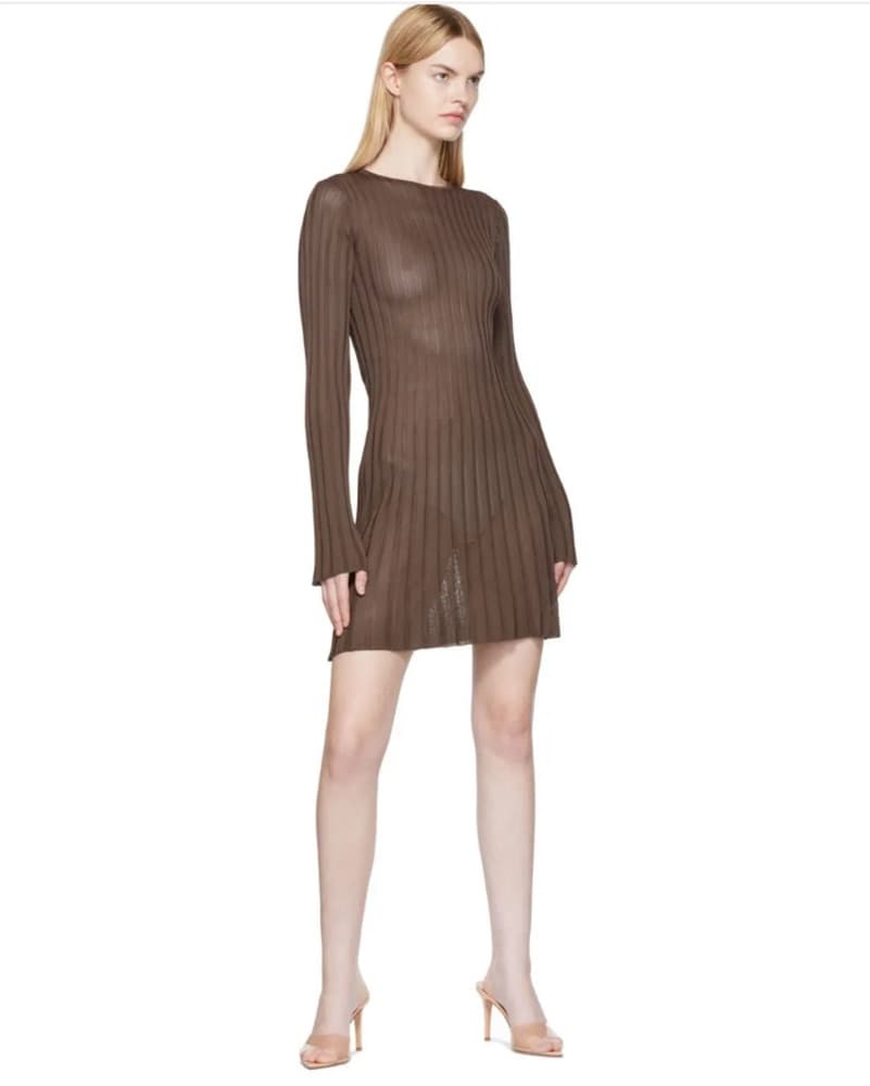 SIR Long Sleeve Sheer Dress, Size Small  - Image 2