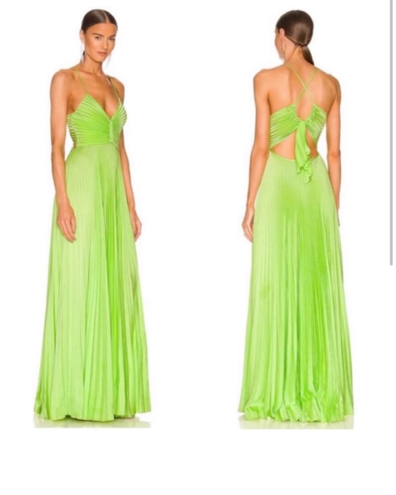 ALC Green Aries Satin Dress - Image 1
