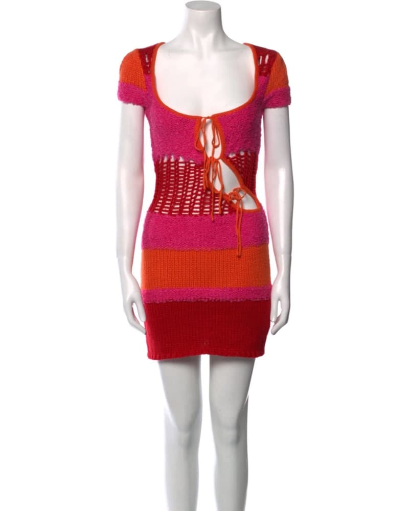 Danielle Guizio Knitted Mini Dress - Image 4