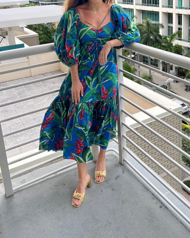 Farm Rio Dream Garden Midi Dress - Image 4