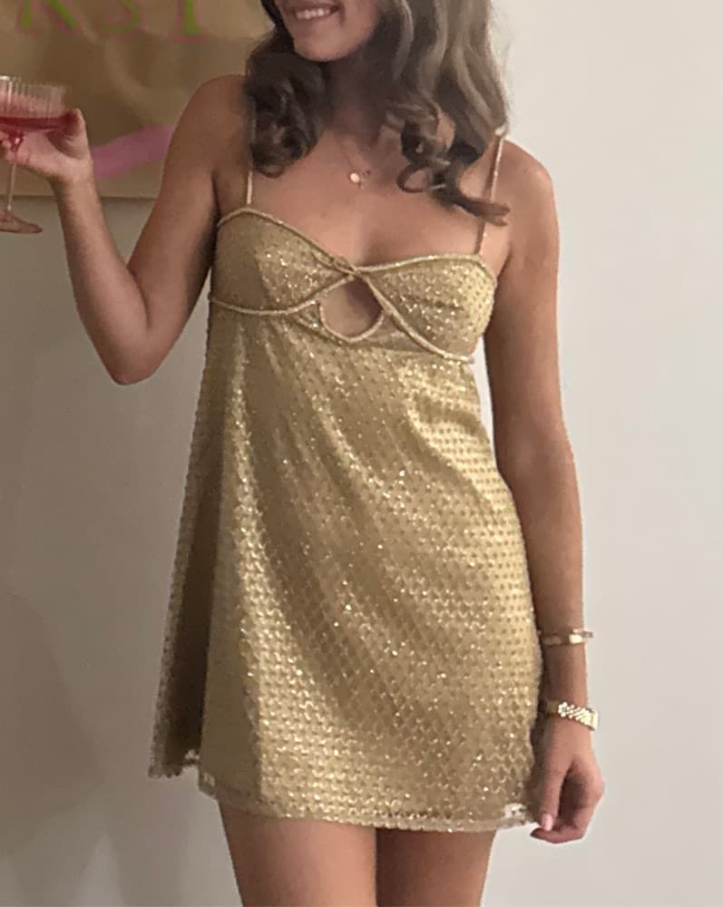 For Love & Lemons Glitter Slip Dress - Image 3
