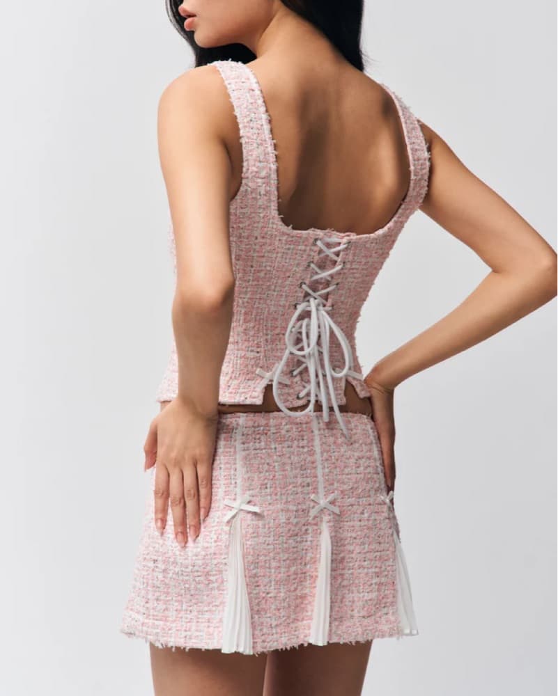 Guizio Pink Tweed Matching Set - Image 2