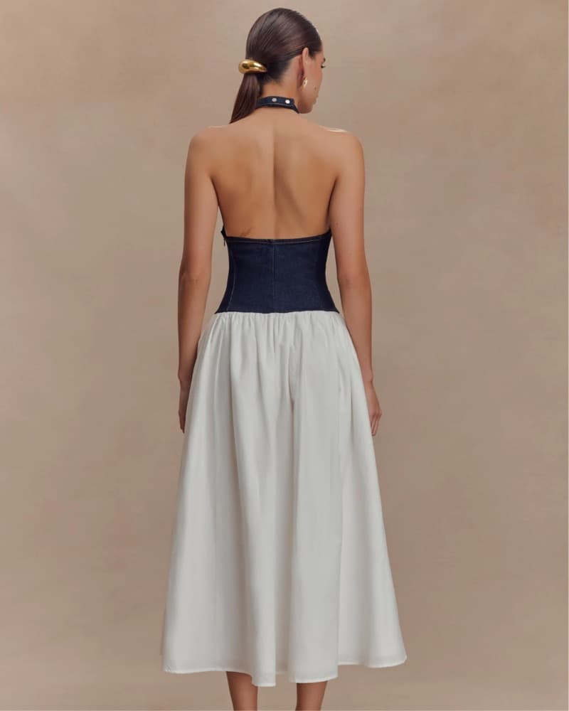 Denim Poplin Midi Dress  - Image 4