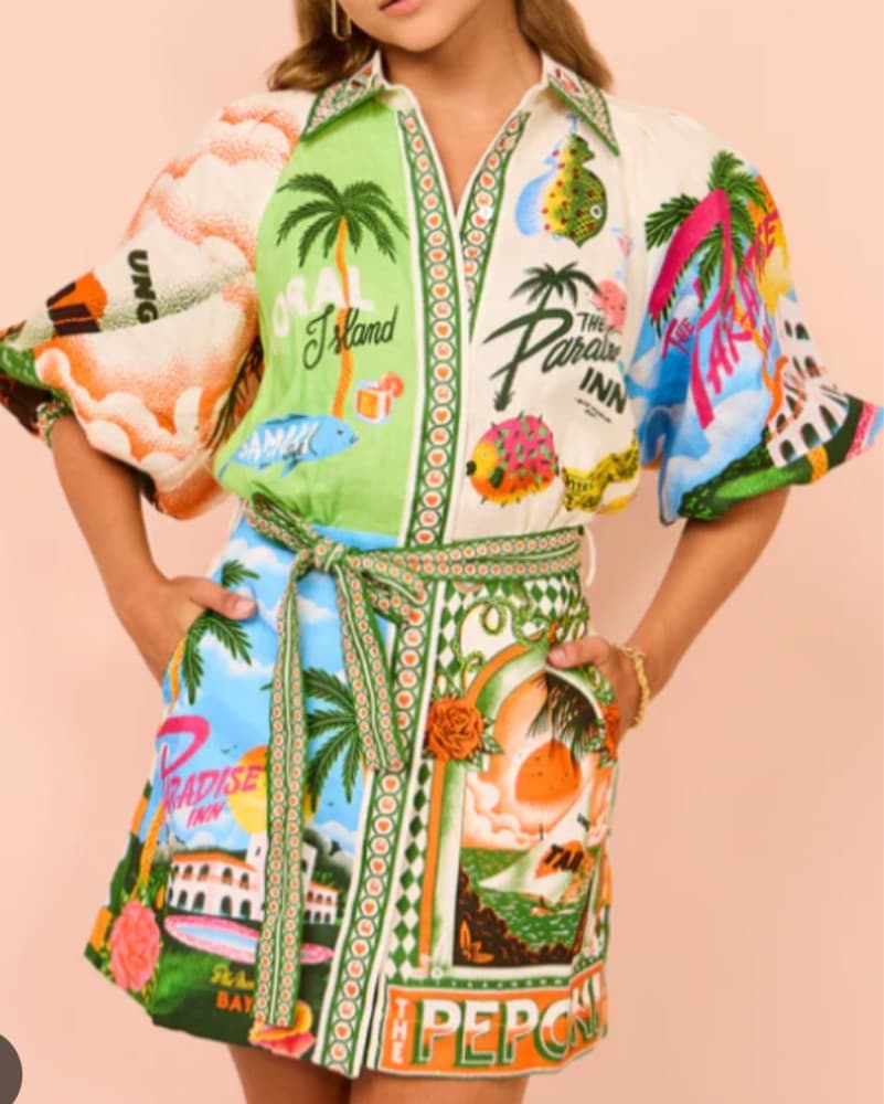 Alemais Paradiso Mini Linen Dress  - Image 2