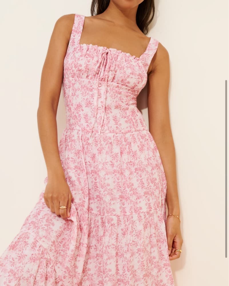 Lulus Ella Toile Midi Dress - Image 1