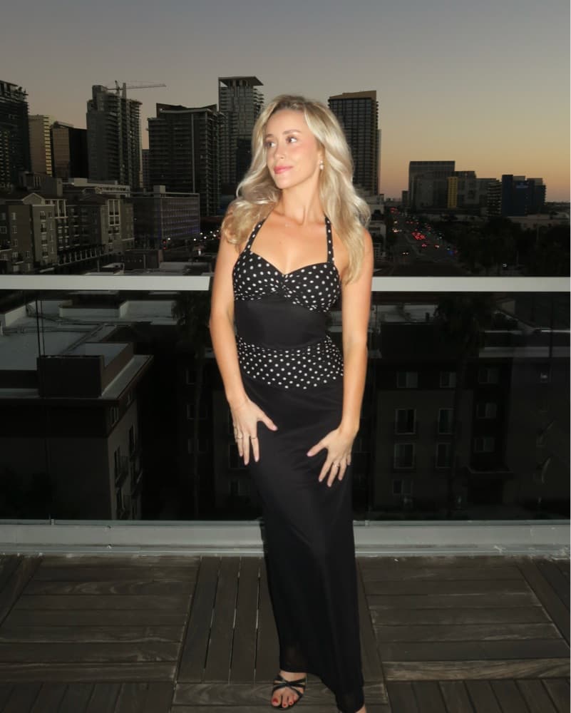 Elegant Polka Dot Maxi Dress - Image 2