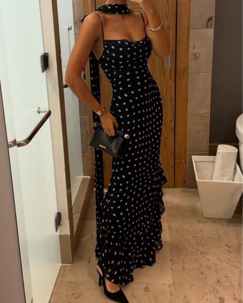 Giulia Maxi Dress in Polka Dot - Image 5